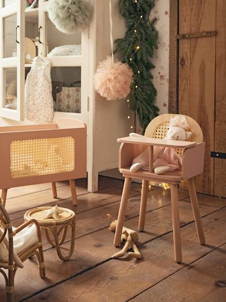 High Chair in FSC®100% Wood & Wicker Multi - vertbaudet enfant 