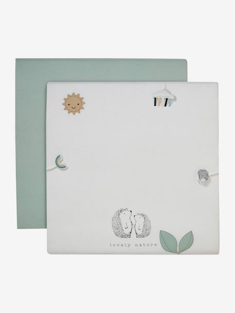 Set of 2 Covers for Playpen Base Mat BLUE LIGHT ALL OVER PRINTED+Light Green - vertbaudet enfant 