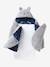 Nid d'ange transformable en tapis à langer peluche beige+beige imprimé+écru+gris souris+kaki+rose imprimé - vertbaudet enfant 