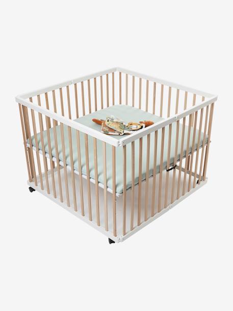 Set of 2 Covers for Playpen Base Mat BLUE LIGHT ALL OVER PRINTED+Light Green - vertbaudet enfant 