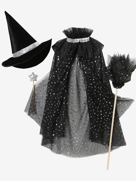 Glittery Cape + Wand black+WHITE LIGHT SOLID WITH DESIGN - vertbaudet enfant 