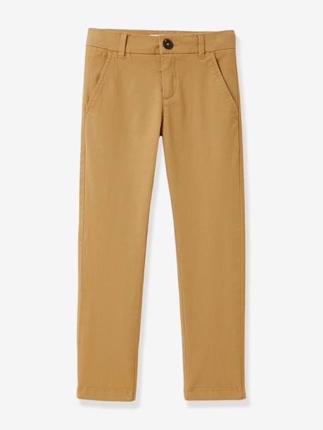 Chino Trousers for Boys, by CYRILLUS beige+blue - vertbaudet enfant 