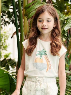 Sleeveless T-Shirt, Summer Motif, for Girls  - vertbaudet enfant
