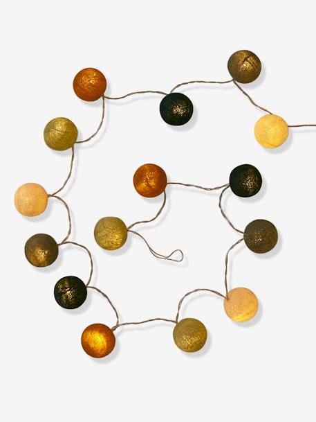 Light-Up Bauble Garland with Switch sage green+tomato red - vertbaudet enfant 