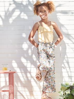 -Floral Print Trousers