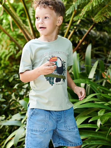 Tee-shirt motif toucan garçon vert sauge - vertbaudet enfant 