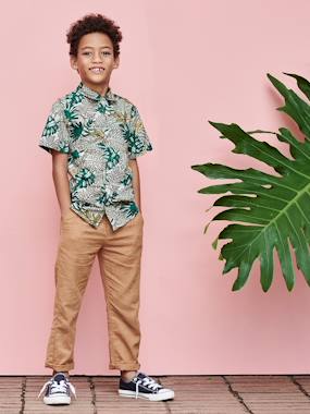Boys-Trousers-Lightweight Trousers in Cotton/Linen, for Boys