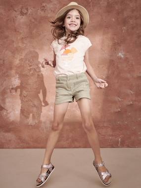 Shorts Embroidered with Iridescent Flowers, for Girls  - vertbaudet enfant