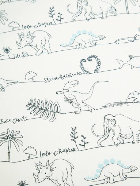 Children's Fitted Sheet, Dinorama Theme White/Print - vertbaudet enfant 