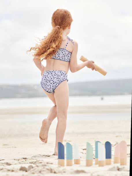 Maillot de bain 2 pièces fleuri fille bleu - vertbaudet enfant 