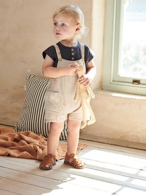 Baby-Striped T-Shirt & Dungarees Combo for Babies