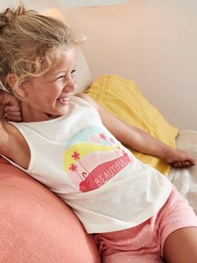 Pink Flamingo Pyjamas in Pure Cotton Gauze, for Girls  - vertbaudet enfant