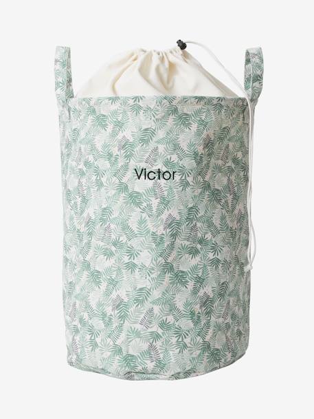 Panier à linge imprimé feuilles Hanoï vert imprimé - vertbaudet enfant 