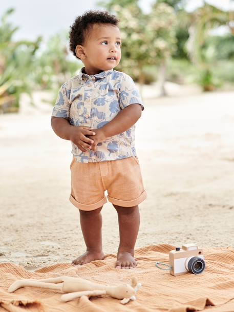 Chemise bébé manches courtes beige - vertbaudet enfant 