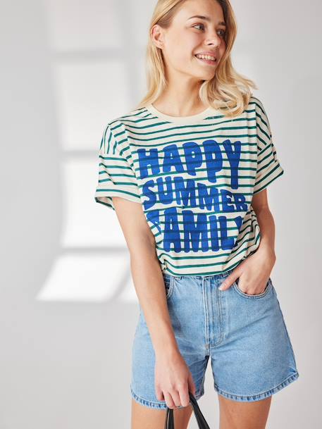 Unisex T-Shirt for Adults, Sailor Capsule Collection striped green - vertbaudet enfant 