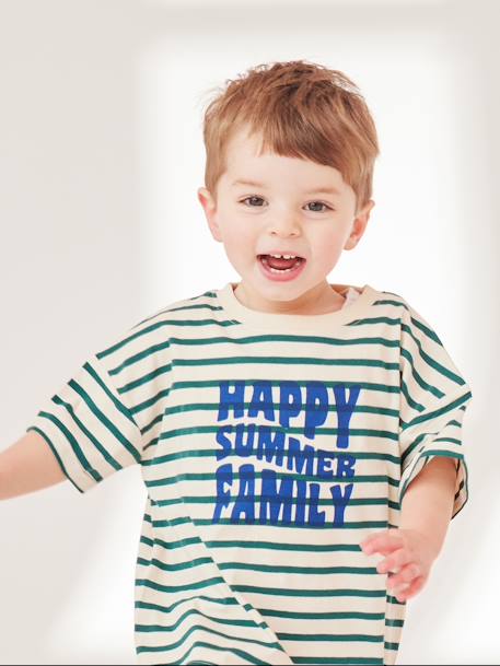 T-Shirt for Babies, Sailor Capsule Collection striped green - vertbaudet enfant 