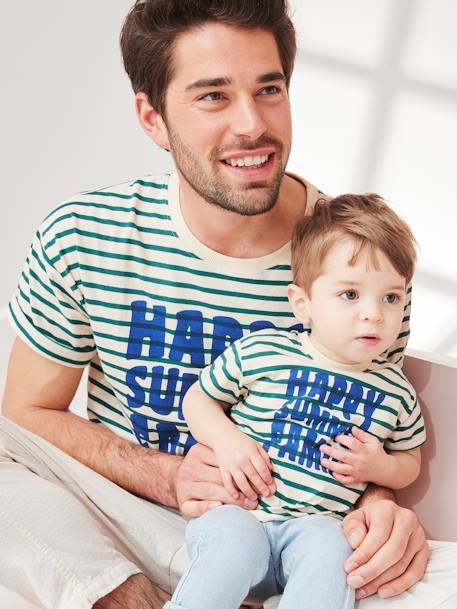 T-Shirt for Babies, Sailor Capsule Collection striped green - vertbaudet enfant 