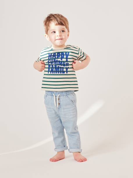 T-Shirt for Babies, Sailor Capsule Collection striped green - vertbaudet enfant 