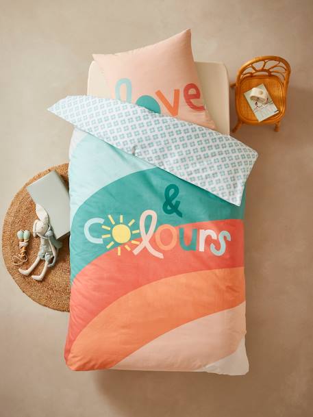 Duvet Cover + Pillowcase Set for Children, BOHO multicoloured - vertbaudet enfant 