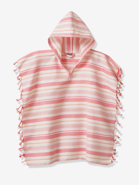 Fouta Striped Poncho for Children striped blue+striped pink - vertbaudet enfant 