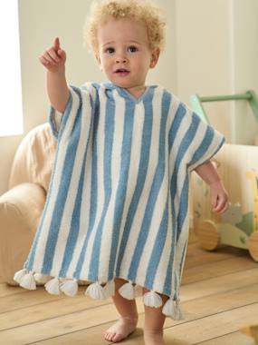 Striped Bathing Poncho for Babies  - vertbaudet enfant