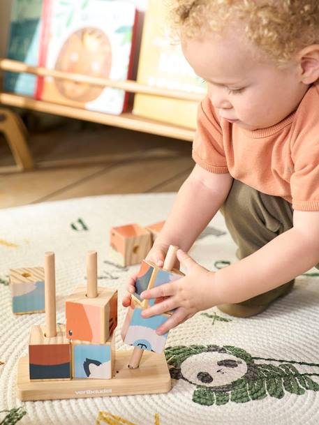 Puzzle de cubes à empiler en bois FSC® bois - vertbaudet enfant 