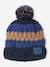 Colourblock Beanie with Knit Designs for Boys navy blue - vertbaudet enfant 
