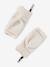 Ensemble fille en maille côtelée bonnet + écharpe + moufles/mitaines beige chiné+vieux rose - vertbaudet enfant 
