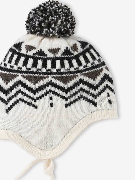 Bonnet en maille jacquard garçon beige - vertbaudet enfant 