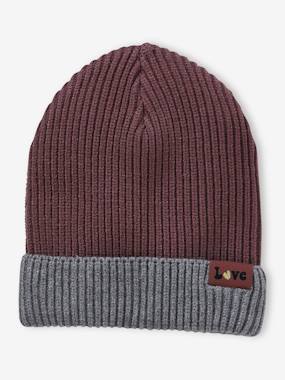Girls-Accessories-Two-Tone Beanie in Rib Knit for Girls