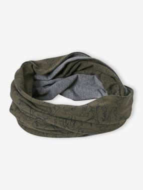 -Reversible Infinity Scarf for Boys, Dino/Marl