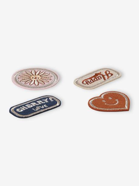 Pack of 4 Iron-on Patches for Girls rosy - vertbaudet enfant 