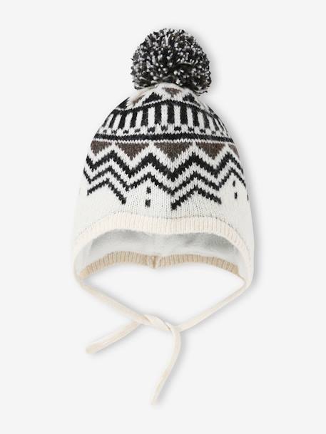 Bonnet en maille jacquard garçon beige - vertbaudet enfant 