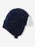 Velour Chapka Hat with Sherpa Lining for Baby Boys navy blue - vertbaudet enfant 