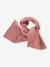 Ensemble fille en maille côtelée bonnet + écharpe + moufles/mitaines beige chiné+vieux rose - vertbaudet enfant 