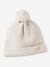 Ensemble fille en maille côtelée bonnet + écharpe + moufles/mitaines beige chiné+vieux rose - vertbaudet enfant 