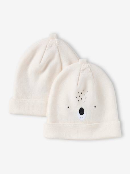 Lot de 2 bonnets koala bébé blanc - vertbaudet enfant 