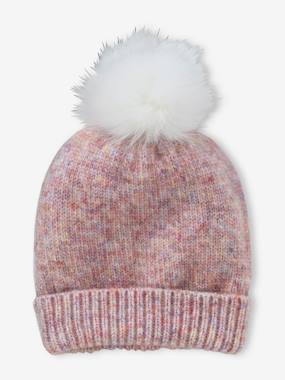 Girls-Pop Vintage Beanie in Mixed Knit for Girls