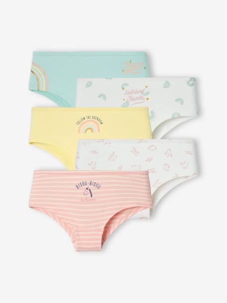 Pack of 5 Shorties for Girls pale pink - vertbaudet enfant 