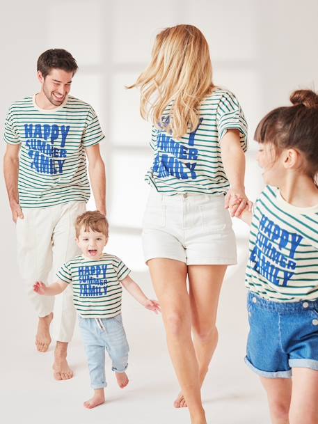 T-Shirt for Babies, Sailor Capsule Collection striped green - vertbaudet enfant 