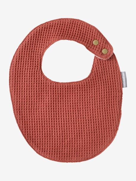 Lot 2 bavoirs naissance bleu imprimé+terracotta - vertbaudet enfant 