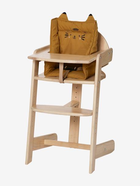 Coussin de chaise haute VERTBAUDET ivoire Panda+moutarde+rayé bleu - vertbaudet enfant 