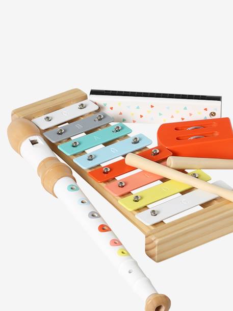 Set of 4 Musical Instruments in FSC® Wood red - vertbaudet enfant 