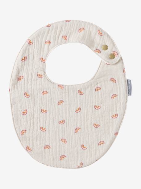 Lot 2 bavoirs naissance bleu imprimé+terracotta - vertbaudet enfant 