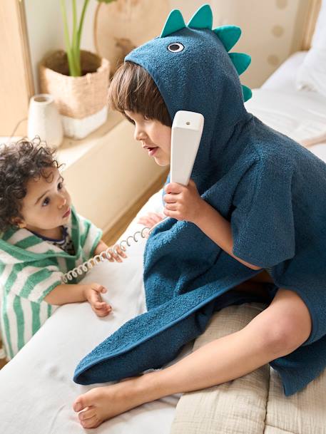 Bath Poncho for Children, Dino Blue - vertbaudet enfant 