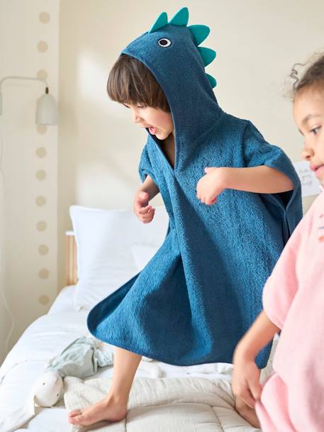 Bath Poncho for Children, Dino Blue - vertbaudet enfant 