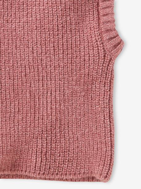 Rib Knit Hood for Girls mauve - vertbaudet enfant 