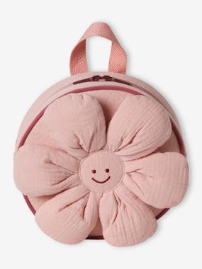 Baby-Accessories-Flower Backpack in Cotton Gauze, Playschool Special, for Girls