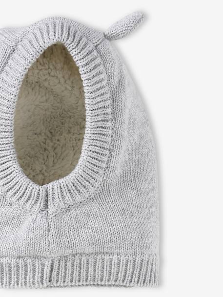 Rib Knit Beanie, Lined in Sherpa, for Baby Girls marl grey - vertbaudet enfant 