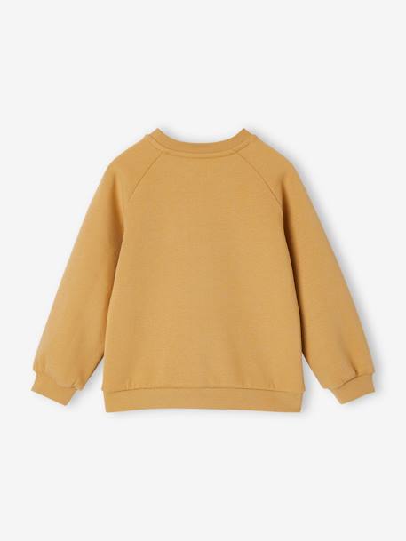Sweatshirt with Motif, for Girls - beige dark solid with design, Girls